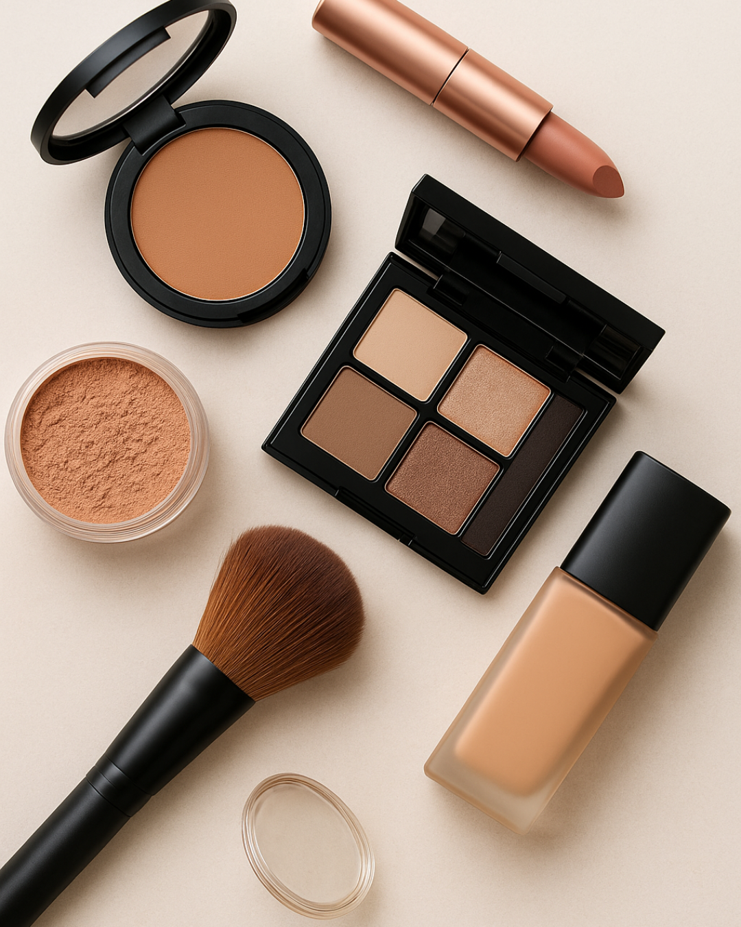 brown white modern tips makeup portrait instagram post